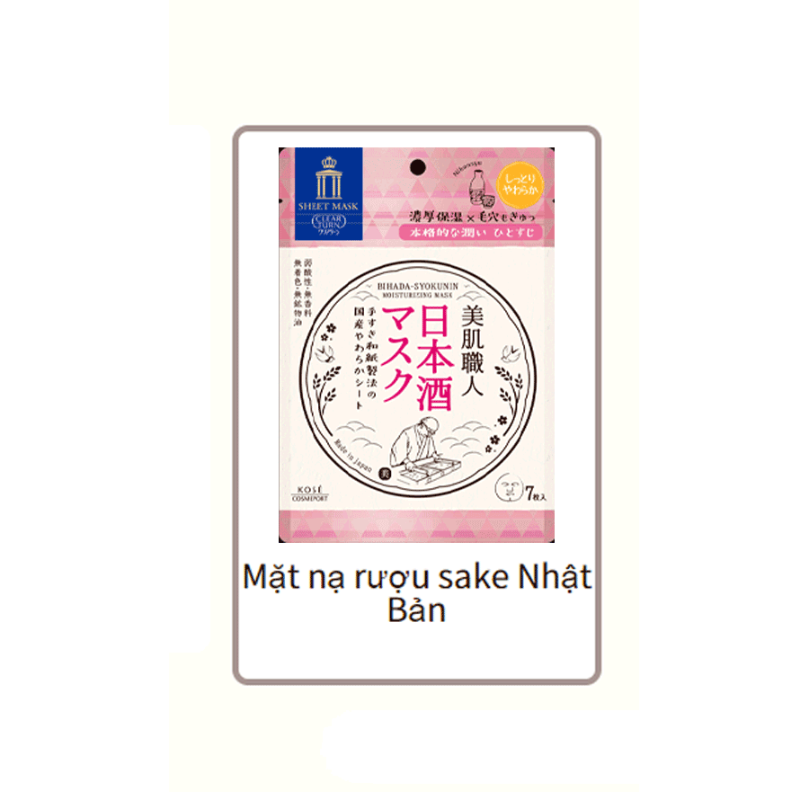 Mặt Nạ Siêu Cấp Ẩm Kosé-Clear Turn Bihada 7 Miếng