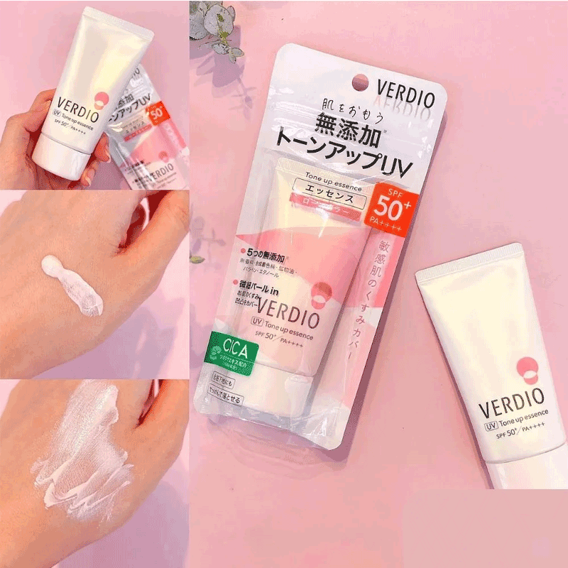 TINH CHẤT CHỐNG NẮNG NÂNG TONE SÁNG HỒNG DÀNH CHO DA NHẠY CẢM OMI VERDIO SPF50+ PA++++ 50G ( NHÃN HỒNG)