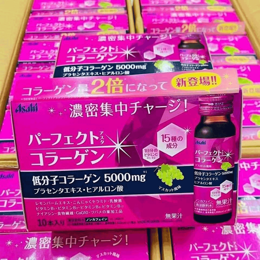 Nước Uống Collagen Asta Perfect Asahi - Màu Hồng Nhật Bản 50ml x 10 Chai