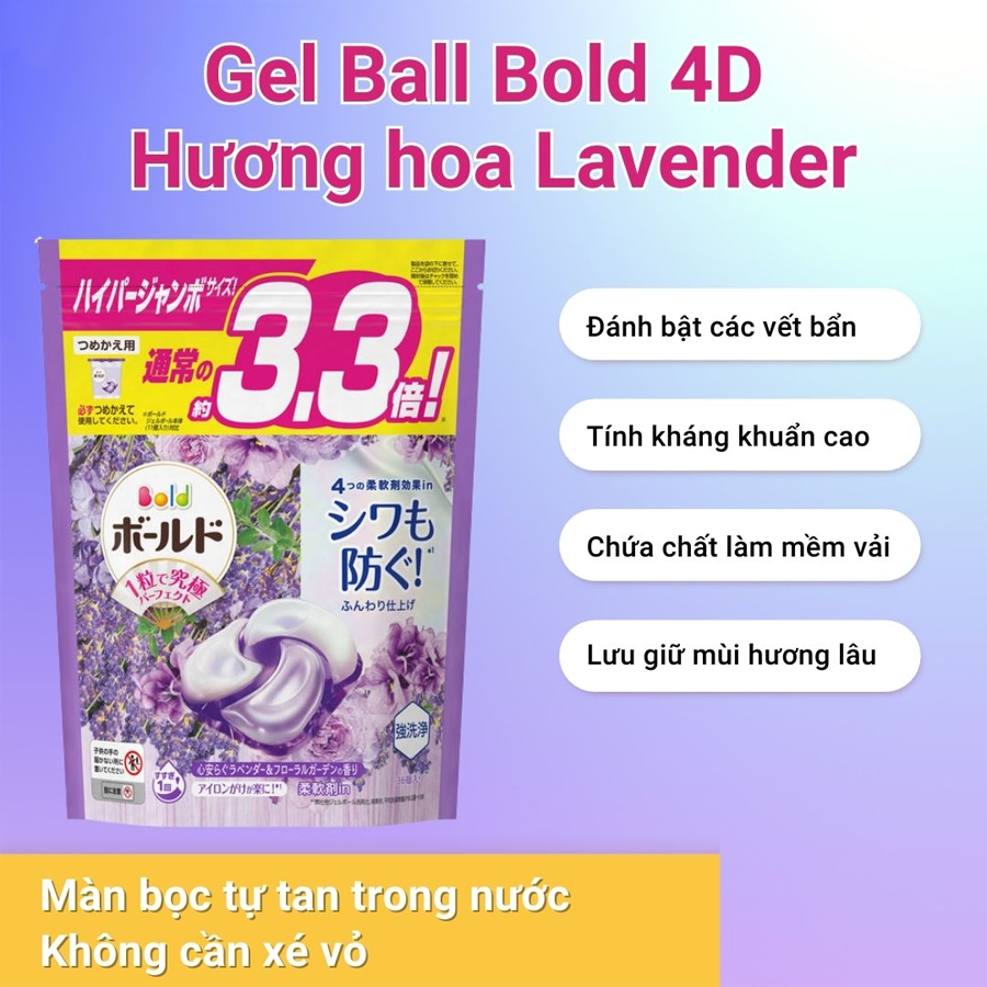 VIÊN GIẶT XẢ GEL BALL 3D TÚI 36 VIÊN
