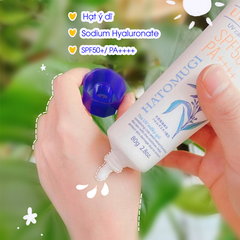 Kem Chống Nắng Hatomugi UV Care & Tone Up Moisturizing SPF50+ PA++++ Nhật Bản Chiết Xuất Hạt Ý Dĩ Dưỡng Trắng Nâng Tone 70 gr