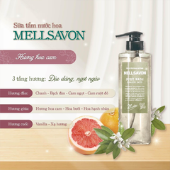 SỮA TẮM NƯỚC HOA DƯỠNG MỀM MỊN DA MELLSAVON HƯƠNG HOA CAM NGỌT NGÀO 460ML