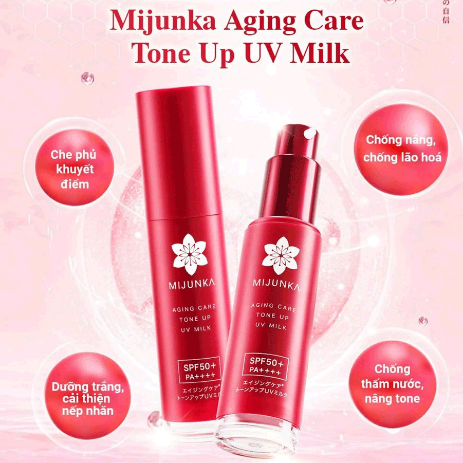 Kem chống nắng Mijunka Aging Care Toneup UV Milk SPF50+/PA++++ 30ml