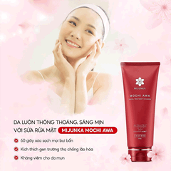 Sữa rửa mặt sạch sâu ẩm mịn Mijunka Mochi Awa 200g