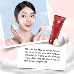 Sữa rửa mặt sạch sâu ẩm mịn Mijunka Mochi Awa 200g