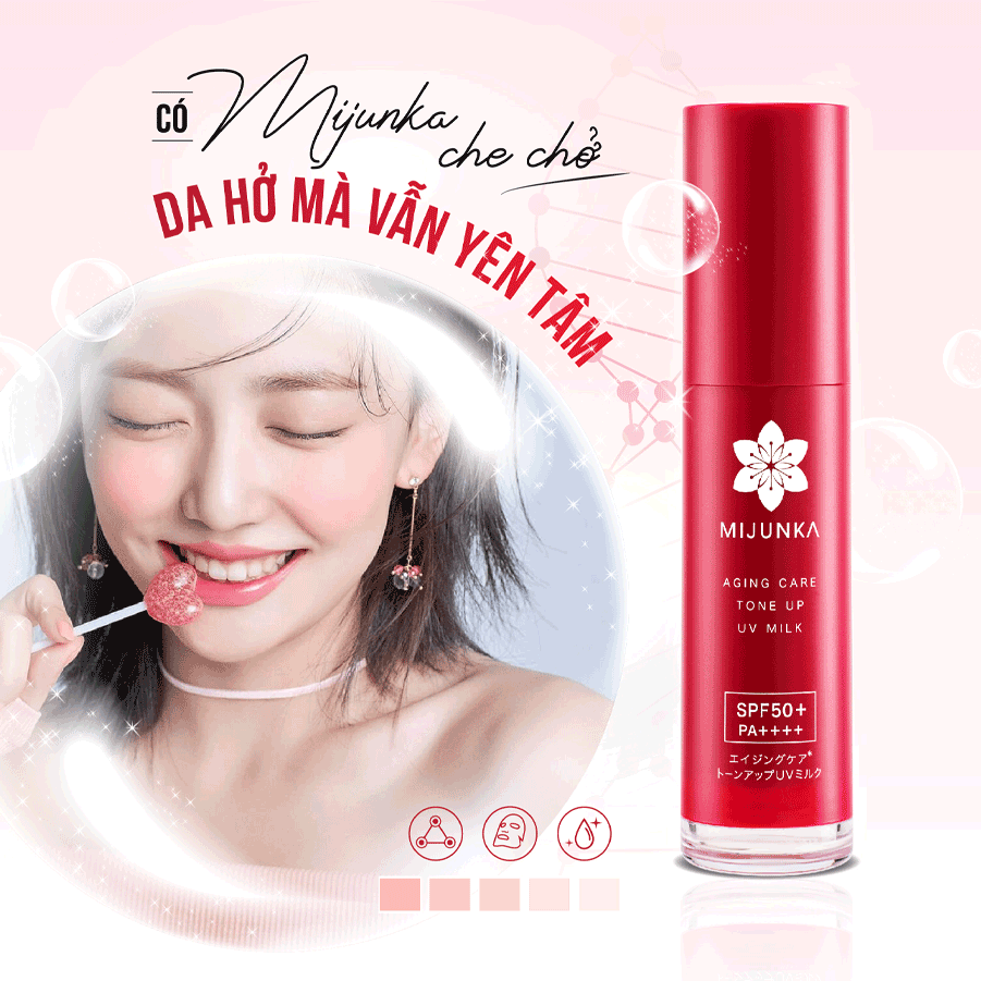 Kem chống nắng Mijunka Aging Care Toneup UV Milk SPF50+/PA++++ 30ml