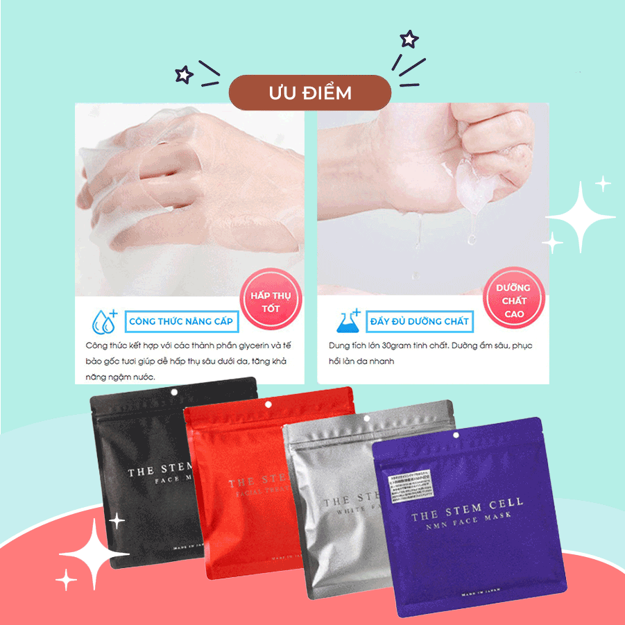 Mặt nạ Tế Bào Gốc The Stem Cell Face Mask (Hộp 30 Miếng)