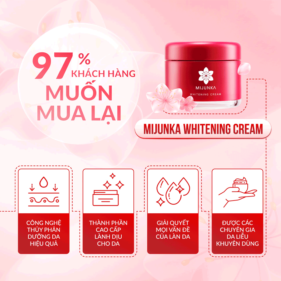 Kem dưỡng trắng da Mijunka Whitening Cream 50g