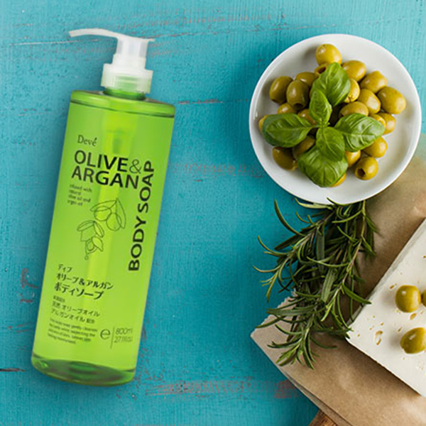 SỮA TẮM DEVE DƯỠNG ẨM CHIẾT XUẤT DẦU OLIVE & ARGAN (CHAI 800ML)