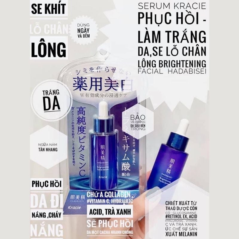 [Serum Dưỡng Trắng, Mờ Nám] Kracie Hadabisei Brightening Facial Nhật Bản 30 ml