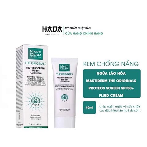 [Kem Chống Nắng Cao Cấp] Phổ Rộng Toàn Diện Ngừa Lão Hóa Martiderm The Originals Proteos Screen  SPF50+ 40ml