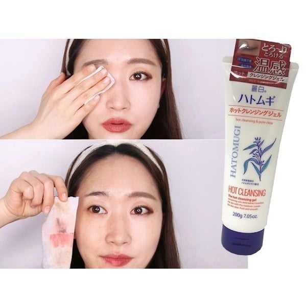 Gel Tẩy Trang Hatomugi Sạch Sâu Giảm Mụn Đầu Đen Hot Cleansing Gel Chiết Xuất Ý Dĩ Nhật Bản - 200g