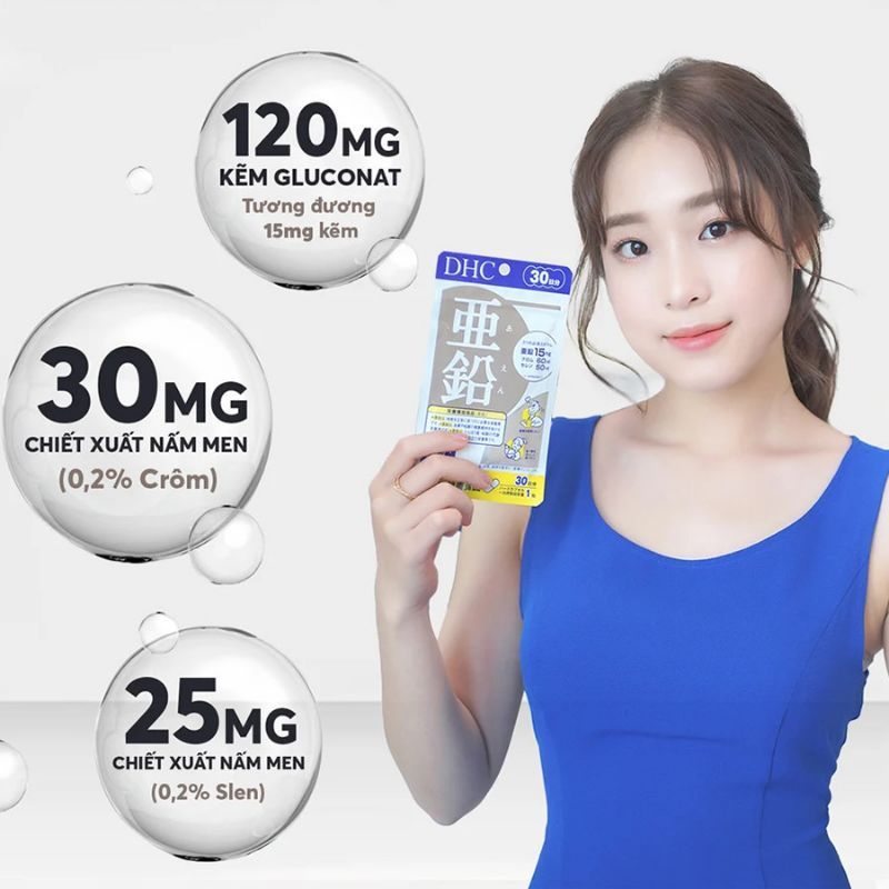 Thực Phẩm Bảo Vệ Sức Khỏe DHC Zinc Bổ Sung Kẽm