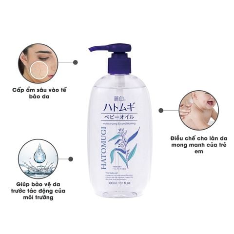 [Dầu Dưỡng Da] Kumano Reihaku Hatomugi Toàn Thân Cho Bé Chiết Xuất Hạt Ý Dĩ 300ml