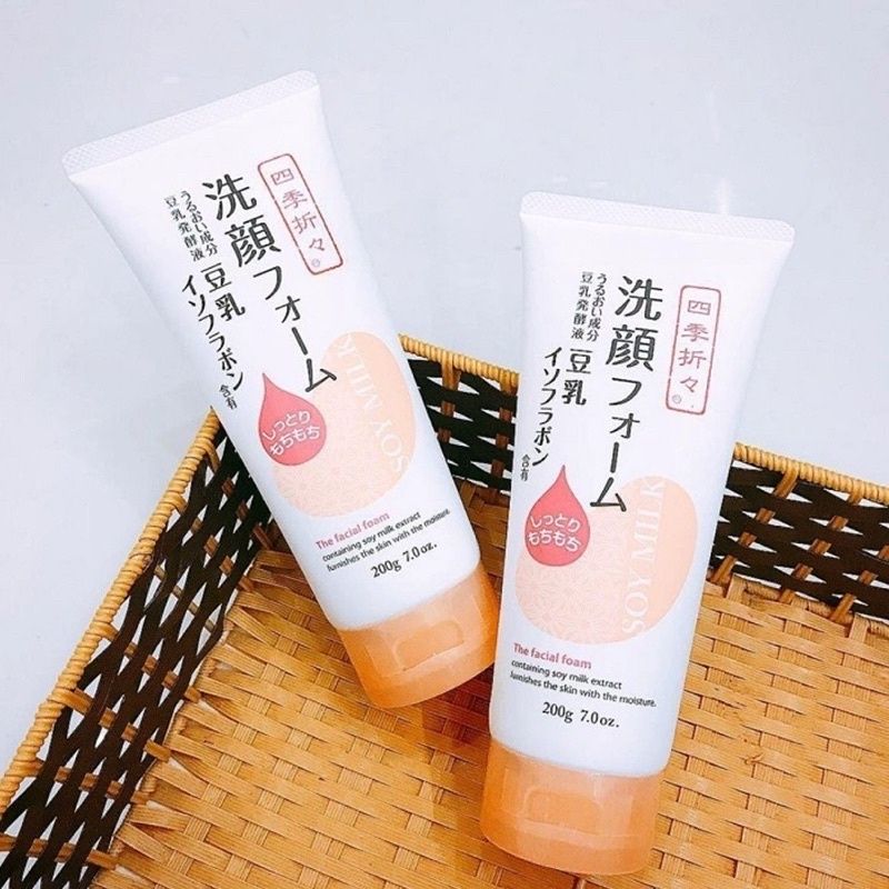 Sữa Rữa Mặt Đậu Nành Kumano Soy Milk The Facial Foam Dưỡng Ẩm, Căng Da, Mịn Màng, Da Nhạy Cảm Nhật Bản 200g