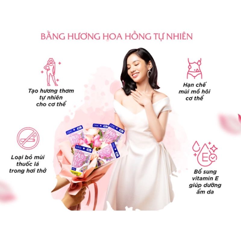 Viên Uống Thơm Cơ Thể DHC Nhật Bản Tinh Dầu Hoa Hồng Bulgarian, Đẹp Da, Toả Hương - 60 Viên