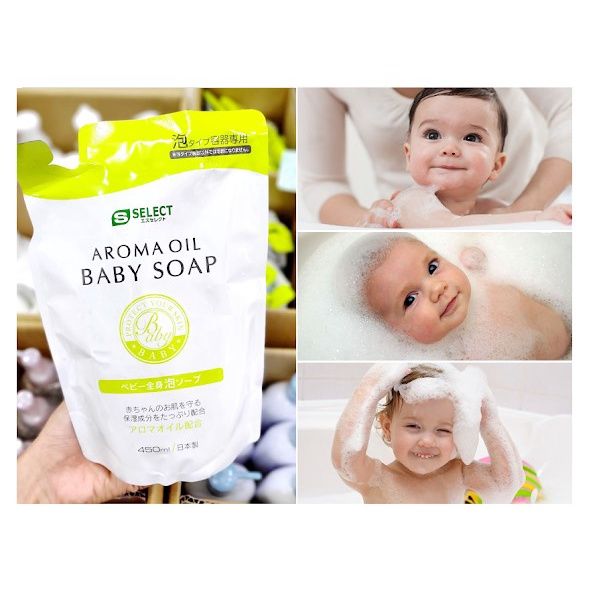 Sữa Tắm Tinh Dầu Thơm Thiên Nhiên Cho Bé S Select Aroma Oil Baby Soap Dạng Túi 450 ML