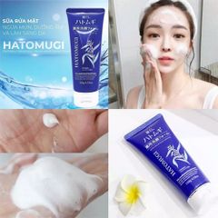 Sữa Rửa Mặt HATOMUGI Ý Dĩ Ngừa Mụn, Kiềm Dầu, Trắng Da Dành Cho Da Dầu Màu Xanh Dương Nhật Bản 130g