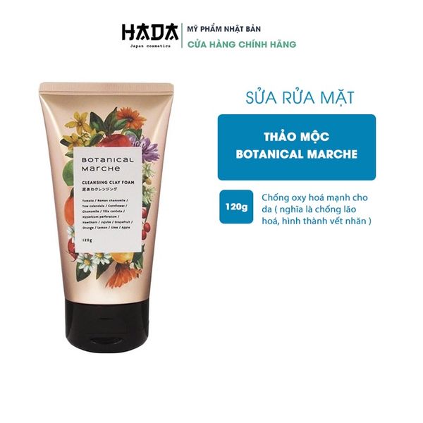 Sữa Rữa Mặt Thảo Mộc BOTANICAL MARCHE Làm Se Khít Lỗ Chân Lông, Dưỡng Ẩm, Trắng Da, Mọi Loại Da 130g
