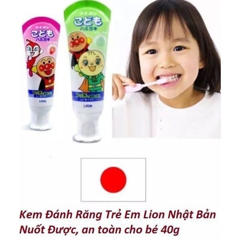 Kem Đánh Răng LION Nhật Bản Nuốt Được Cho Bé, Dành Cho 12 Tháng Tuổi Trở Lên 40G