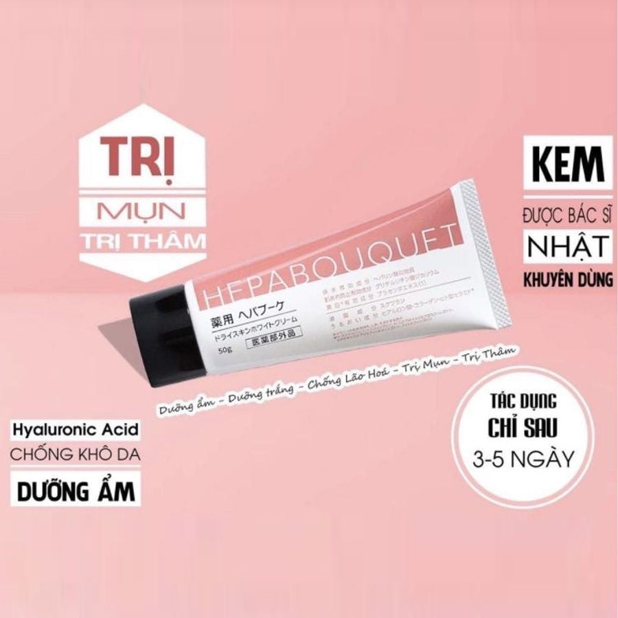 Kem Dưỡng Da Medicated Hepa Bouquet Nhật Bản Dưỡng Ẩm, Ngừa Lão Hóa & Khô Da 50g