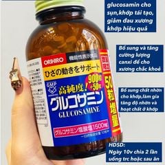 Viên Uống bổ xương khớp Glucosamine Orihiro 1500mg Nhật Bản 900v