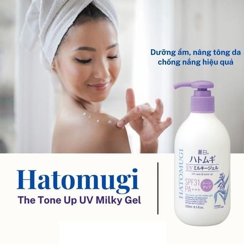 Sữa Dưỡng Thể Chống Nắng Dưỡng Da Nâng Tone Và Dưỡng Ẩm Da Hatomugi SPF31 PA +++ 250ml