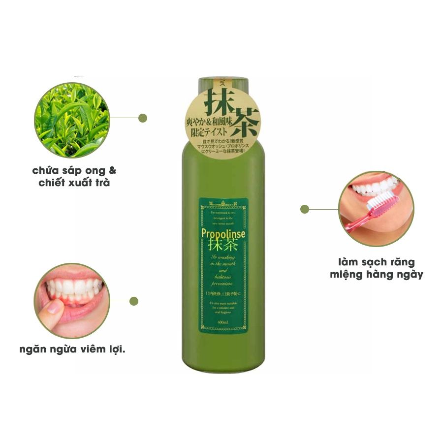 Nước Súc Miệng Propolinse Đủ 5 loại, Thơm Miệng Và Loại Bỏ Mảng Bám, Nhật Bản- 600ml