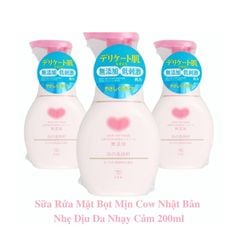 Sữa Rửa Mặt Bọt Mịn Cow Nhật Bản Nhẹ Dịu Da Nhạy Cảm - Chai 200ml