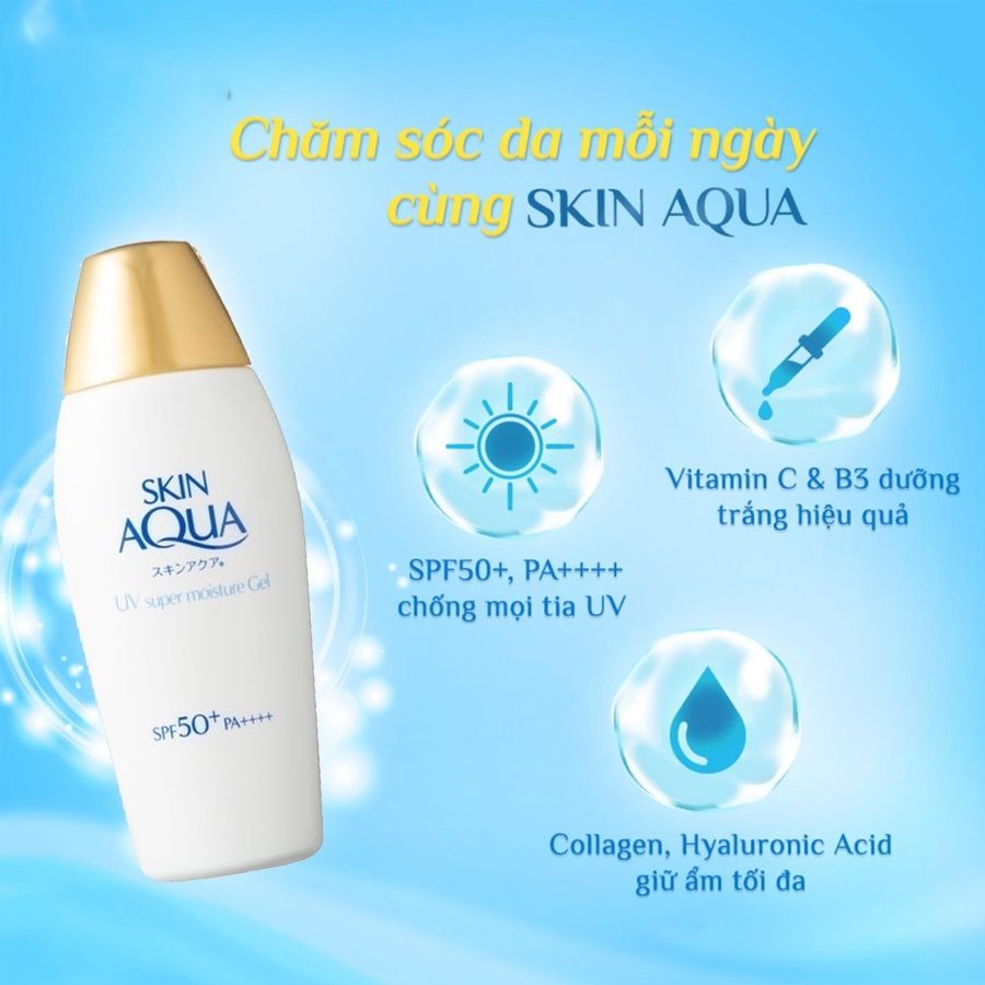 Kem chống nắng Sunplay Skin Aqua Clear White Nắp vàng_Dưỡng Da Trắng Mịn, Kiềm Dầu, Giữ Ẩm, Lâu Trôi SPF50+, PA++++