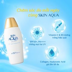 Kem chống nắng Sunplay Skin Aqua Clear White Nắp vàng_Dưỡng Da Trắng Mịn, Kiềm Dầu, Giữ Ẩm, Lâu Trôi SPF50+, PA++++