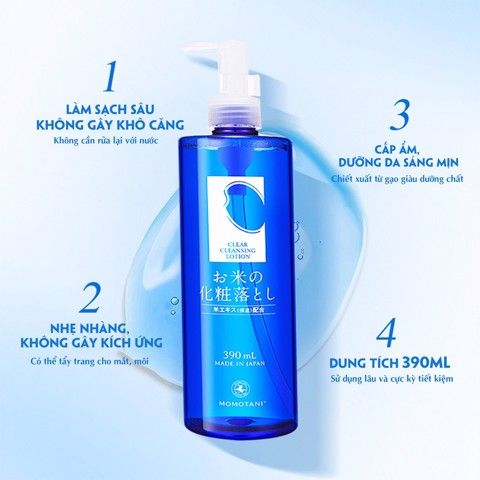 Nước Tẩy Trang Dưỡng Ẩm Momotani White Moisture Clear Cleansung Lotion