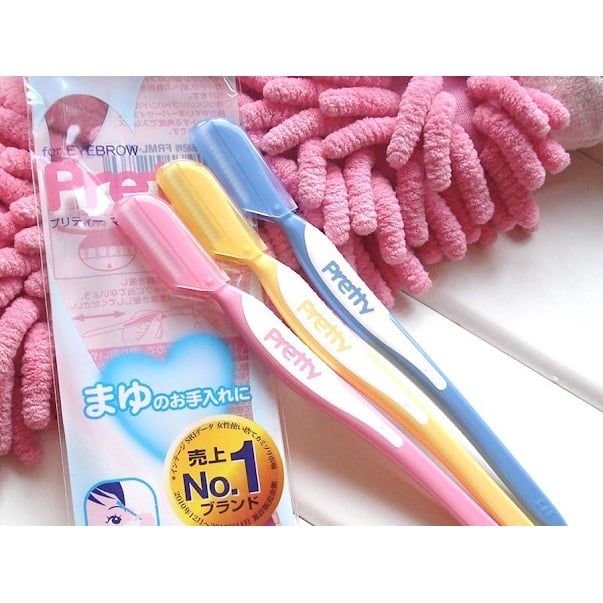 [ Dao Cạo Lông Mày] Nữ KAI Pretty Eyebrow Thân Nhựa- Set 3 cái