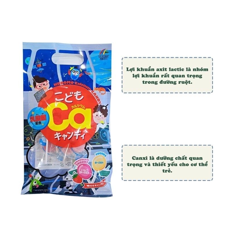 [Kẹo Mút Trẻ Em] Unimat Riken Bổ Sung Canxi, Ngừa Còi Xương, Suy Dinh Dưỡng (Gói 10 que)
