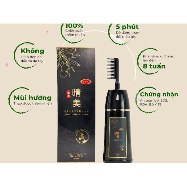 Lược Nhuộm Phủ Bạc Thảo Dược Komi Argan 350ml Nhật Bản