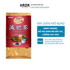 Trà Giảm Mỡ Bụng Genpi ORIHIO Nhật Bản Hỗ Trợ Giảm Béo, Mỡ Bắp Tay và Đùi, Chống Oxy Hoá (Gói 60 Túi Lọc)