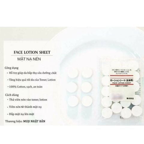 Mặt Nạ Nén -  Lotion Mask Muji Nhật Bản 20 Viên