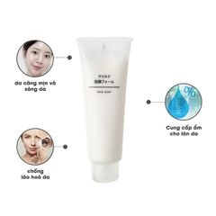 Sữa Rữa Mặt Tạo Bọt MUJI FACE SOAP, Dịu Nhẹ 120Gr
