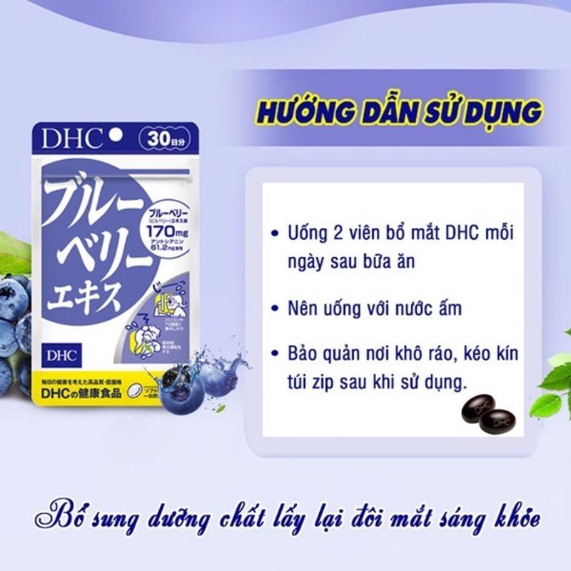Thực Phẩm Bảo Vệ Sức Khỏe Viên Uống Bổ Mắt DHC Blueberry Extra Chiết Xuất Việt Quất Cải Thiện Thị Lực
