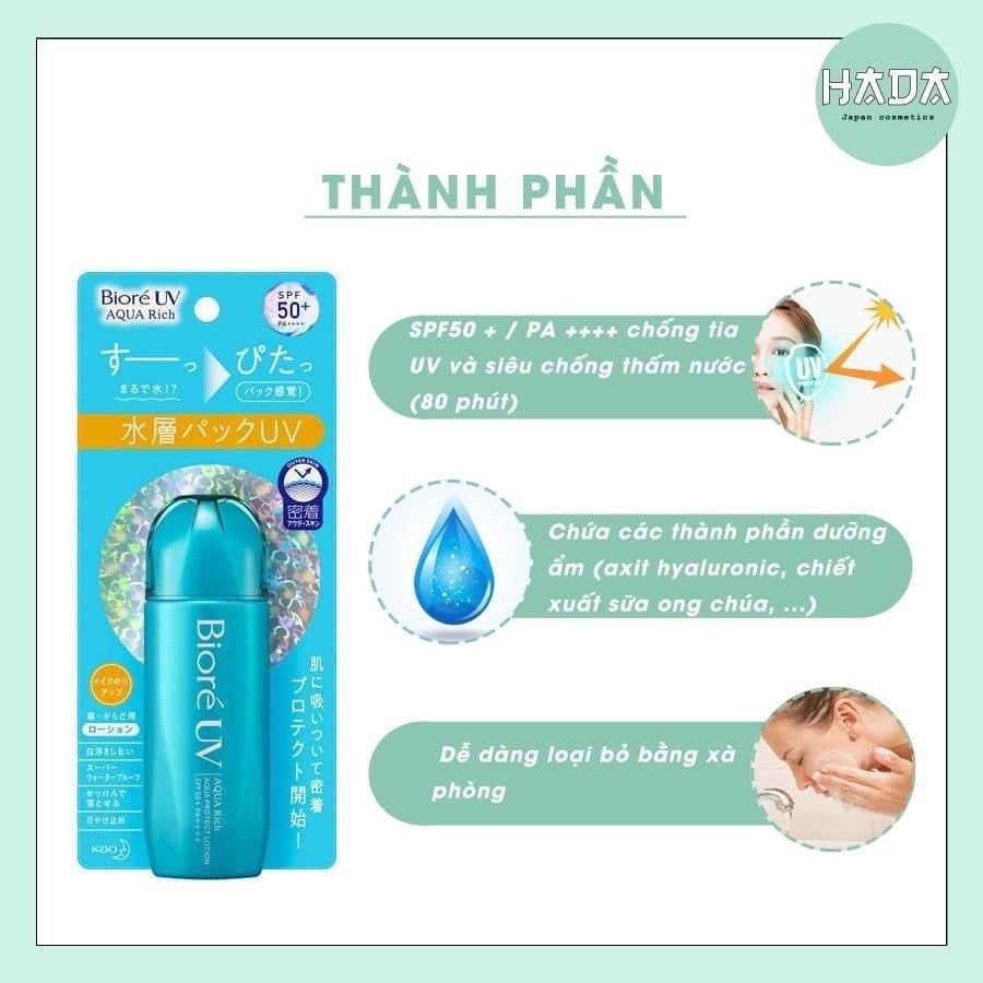 Kem Chống Nắng Biore UV Aqua Rich Protect Lotion SPF50* Nhật Bản 70ml