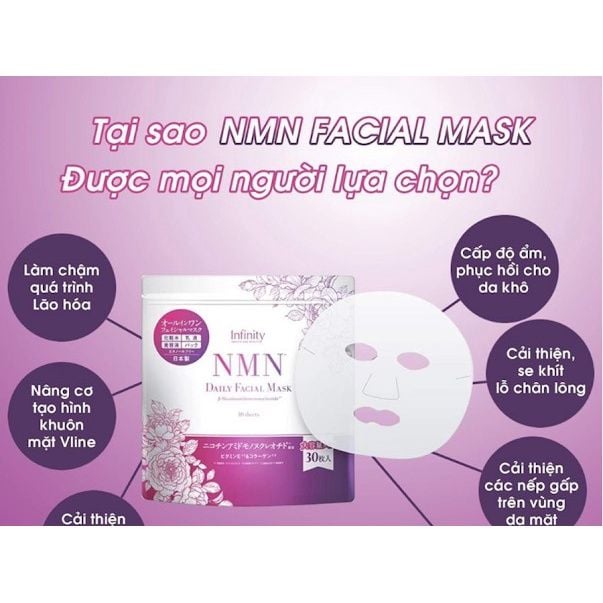 Mặt Nạ Dưỡng Da Chống Lão Hóa NMN Daily Facial Mask Nhật Bản - 30 Miếng