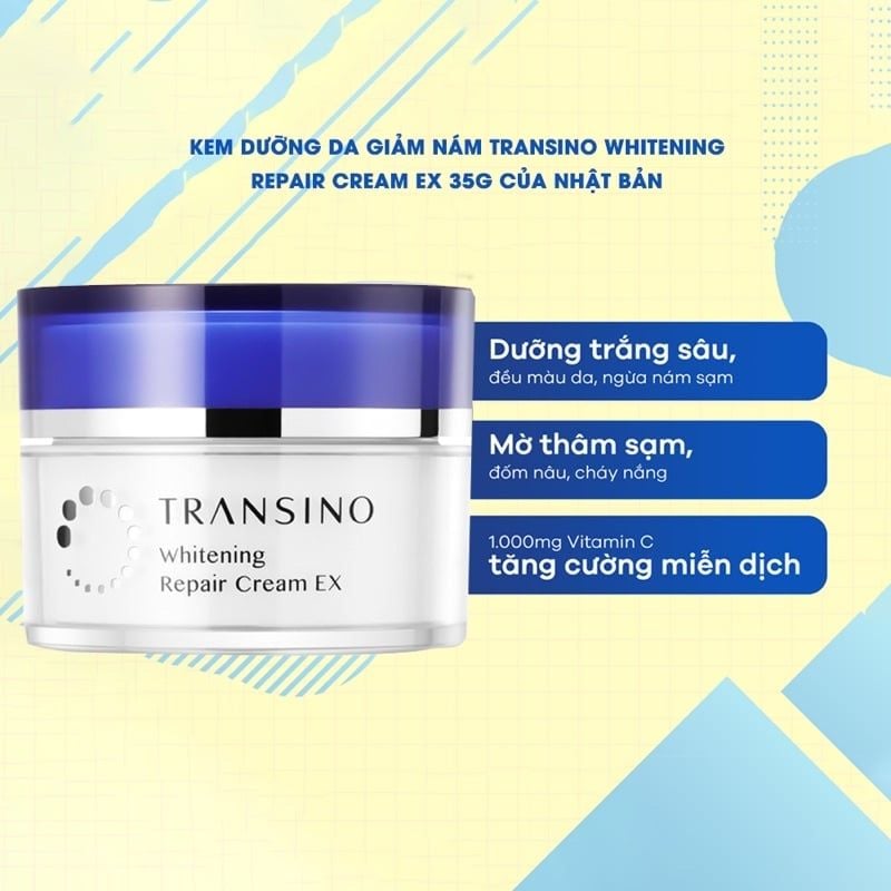 Kem Dưỡng Ban Đêm Transino Trắng Da, Mờ Thâm Nám Nhật Bản 35g