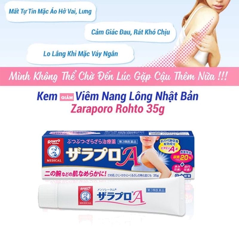 Kem Trị Viêm Nang Lông Zaraporo Rohto Nhật Bản 35g