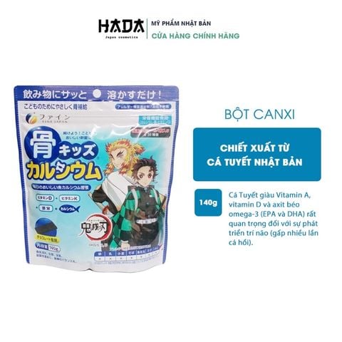 Bột Canxi Cá Tuyết Nhật FINE JAPAN Tăng chiều cao cho bé - Bột Bone's Calcium for kids 140g