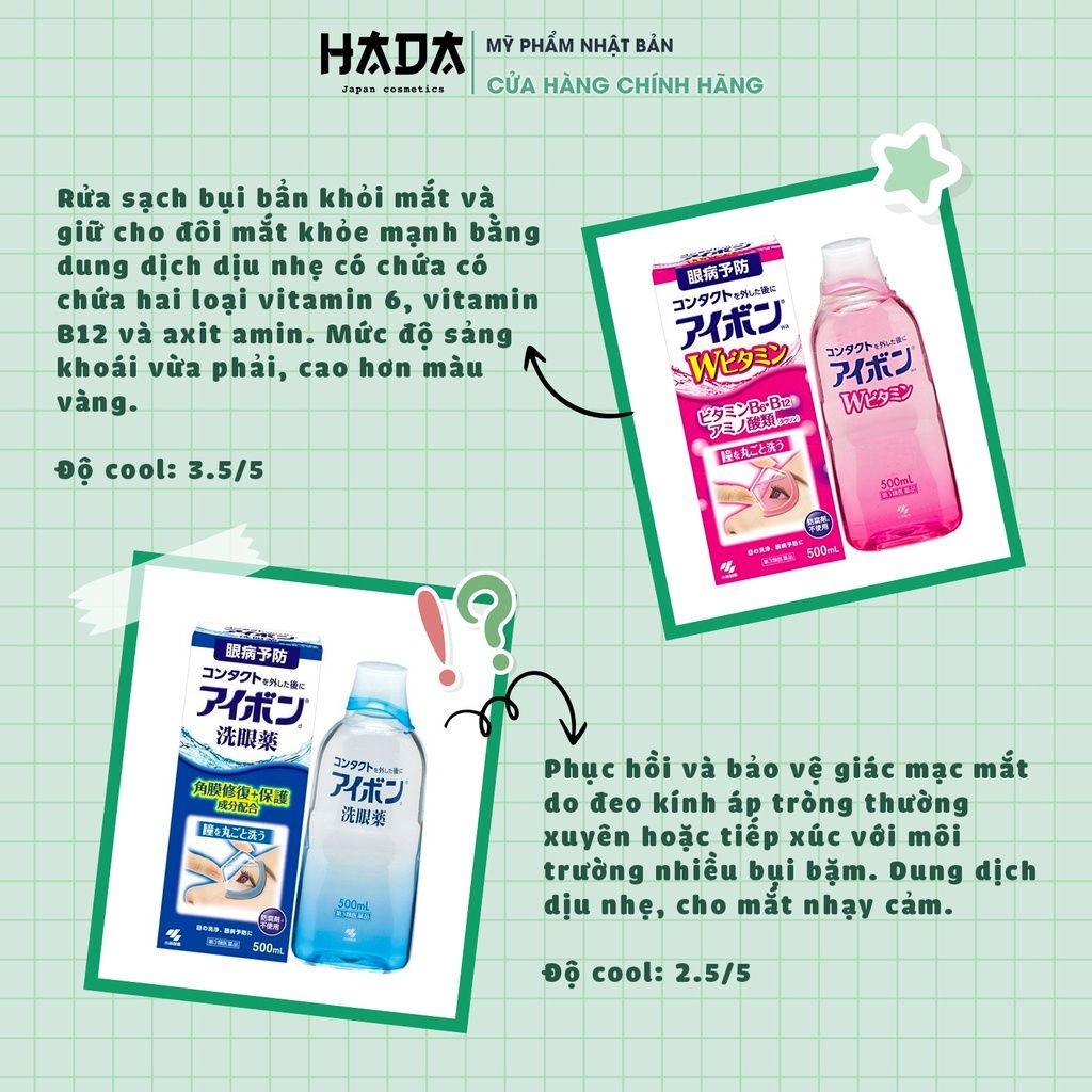 Nước Rửa Mắt Eyebon W Kobayashi Nhật Bản 2022 - Mới Nhất 500ml