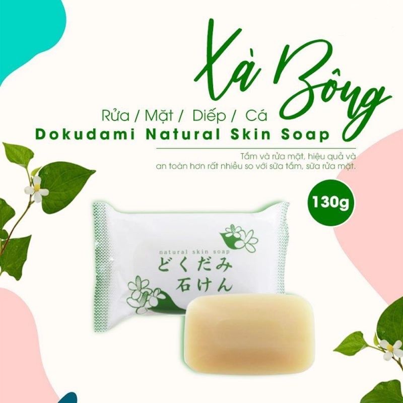 Xà Phòng Dokudami Cho Mặt & Toàn Thân Chiết Xuất Diếp Cá Natural Skin Soap 130g