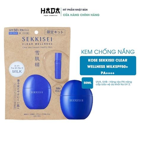 [Kem Chống Nắng] Kose Sekkisei Sun Protect Milk SPF50+/PA++++ Nhật Bản Mẫu Mới Bao Bì Thân Thiện 2021 Tặng Lotion 35 Ml