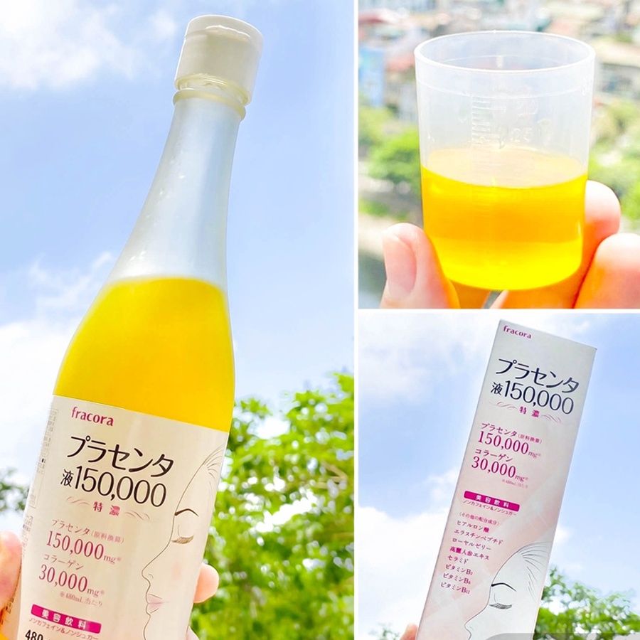 Nước Uống Nhau Thai Cừu Fracora Placenta Nhật Bản 3 Trong 1 đẹp da căng mịn, chống lão hoá và tăng sức khoẻ 150.000 mg