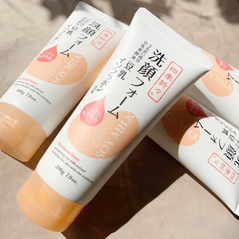 Sữa Rữa Mặt Đậu Nành Kumano Soy Milk The Facial Foam Dưỡng Ẩm, Căng Da, Mịn Màng, Da Nhạy Cảm Nhật Bản 200g
