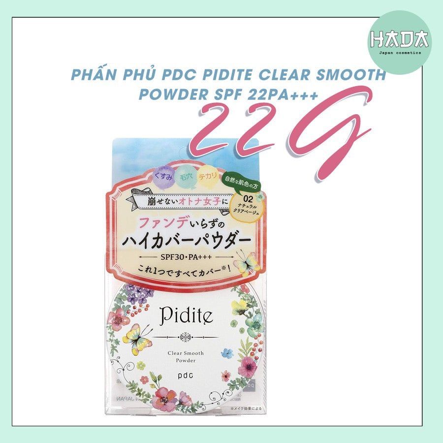 Phấn Phủ  Pidite  SPF 35PA+++ 02 Màu Tự Nhiên Nhật Bản 22G